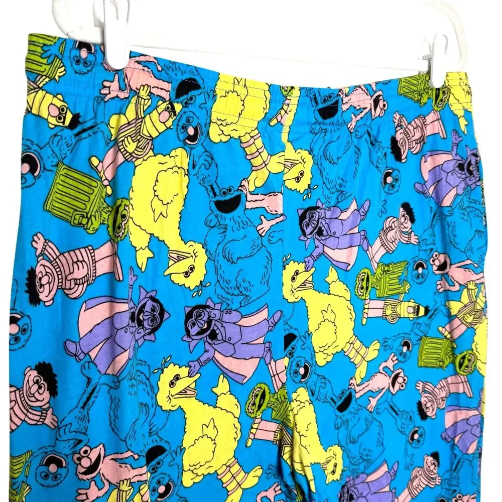 Sesame Street Character Print Pajama Pants Size 2X Men's Lounge Sleepwear Blue